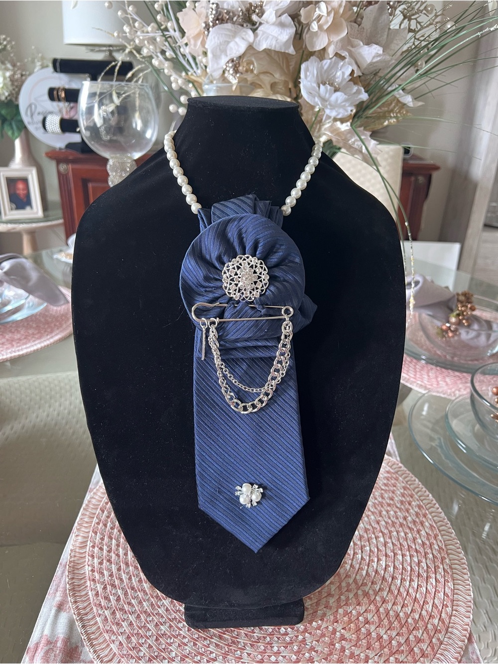 Midnight Grace Statement Tie Necklace
